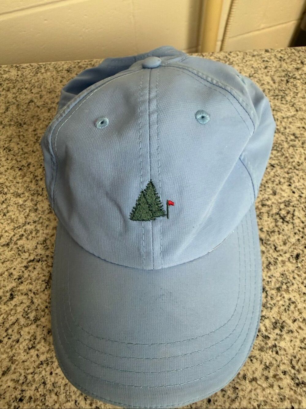 Pukka Golf Blue Pine Tree Red Flag Embroidered Golf Course Adjustable Hat Cap
